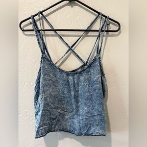 Forever 21 Blue Cross Strap in the Back Flowy Top